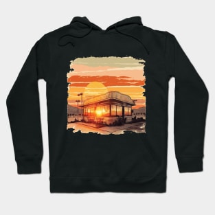 Retro Sunset T-Shirt Hoodie